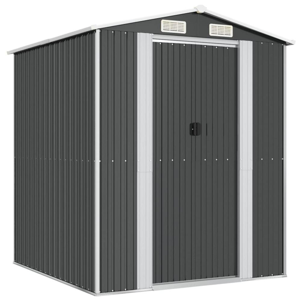 Garden Shed Anthracite 75.6"x75.2"x87.8" Galvanized Steel. Picture 1