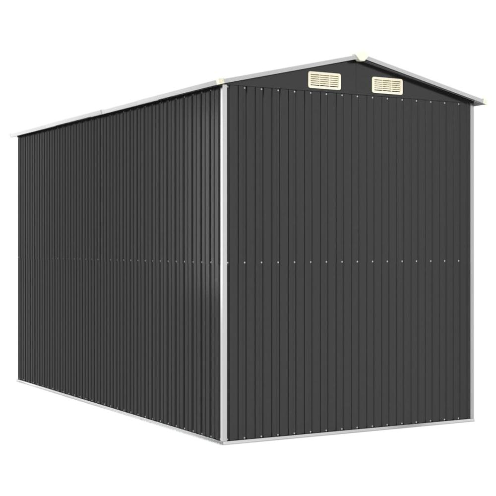 Garden Shed Anthracite 75.6"x140.6"x87.8" Galvanized Steel. Picture 5