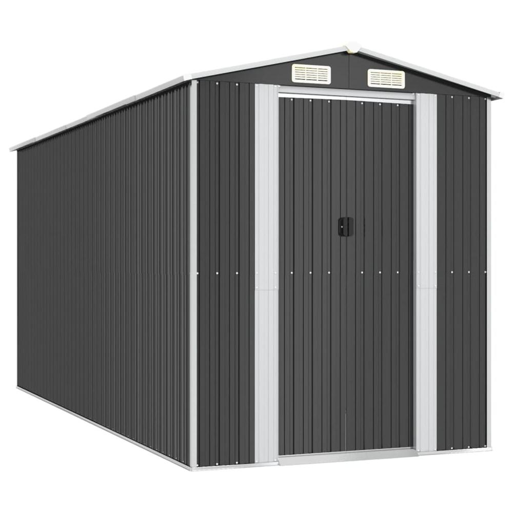 Garden Shed Anthracite 75.6"x173.2"x87.8" Galvanized Steel. Picture 1