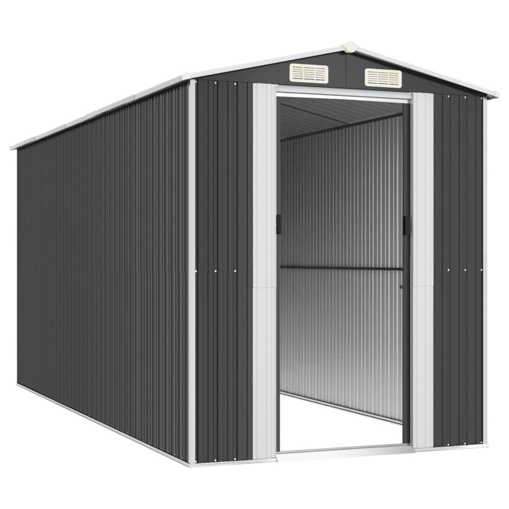 Garden Shed Anthracite 75.6"x173.2"x87.8" Galvanized Steel. Picture 3