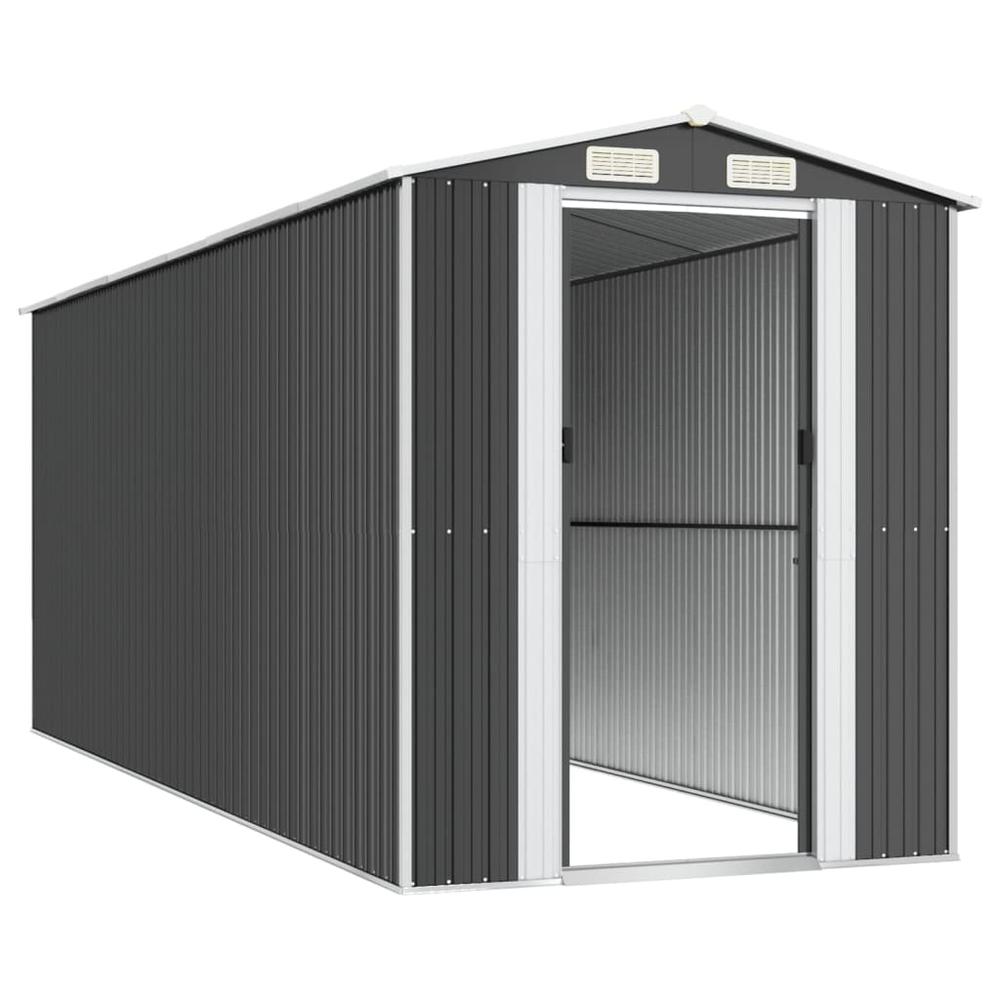 Garden Shed Anthracite 75.6"x205.9"x87.8" Galvanized Steel. Picture 3