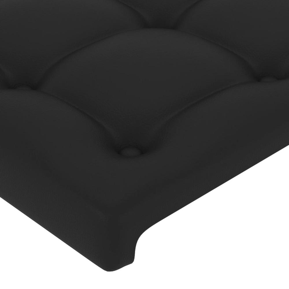 Headboard with Ears Black 64.2"x6.3"x30.7"/34.6" Faux Leather. Picture 4