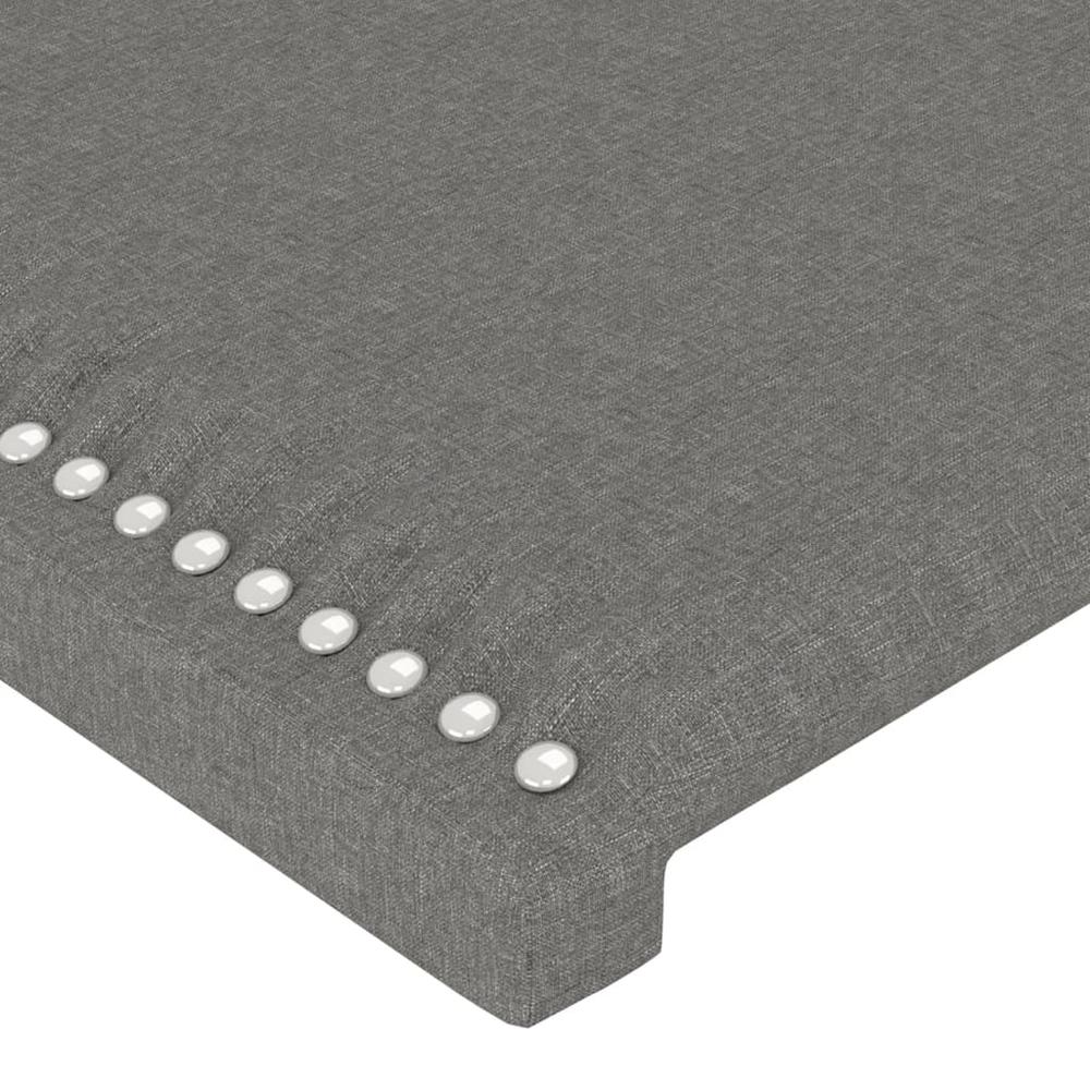 LED Headboard Dark Gray 39.4"x2"x46.5"/50.4" Fabric. Picture 4