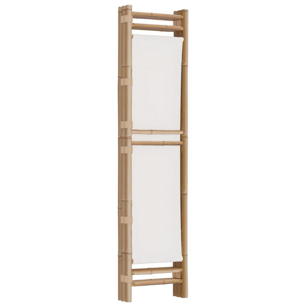 Folding 3-Panel Room Divider 47.2" Bamboo and Canvas. Picture 5