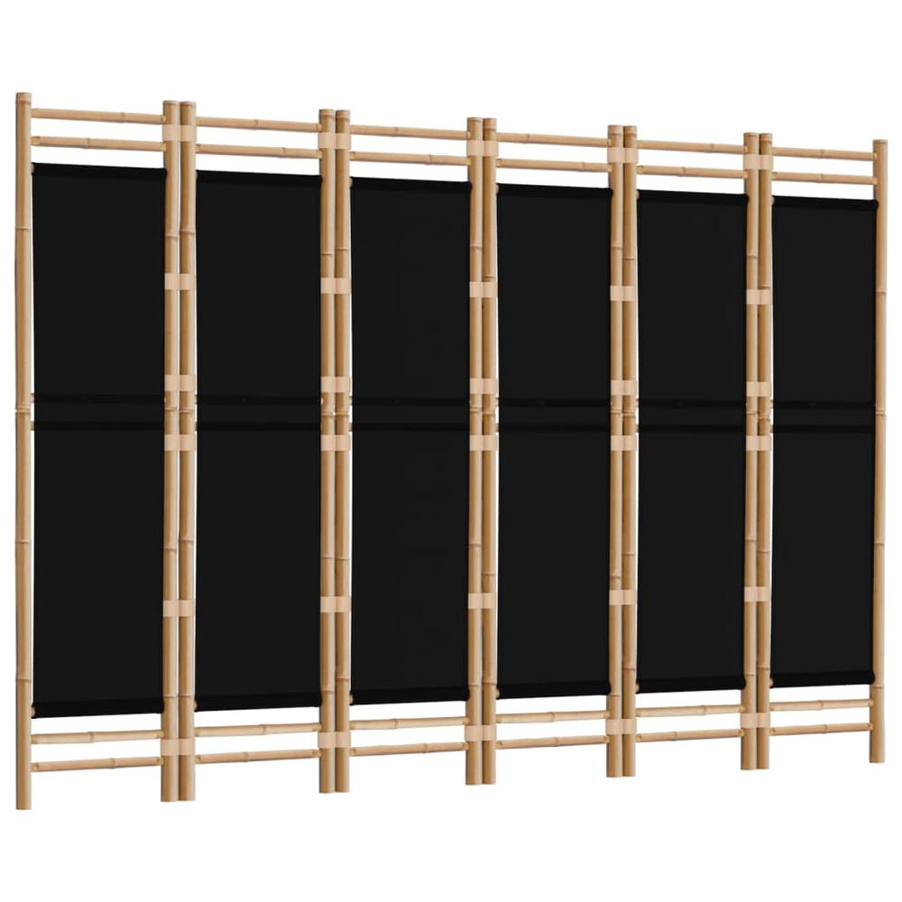 Folding 6-Panel Room Divider 94.5" Bamboo and Canvas. Picture 2
