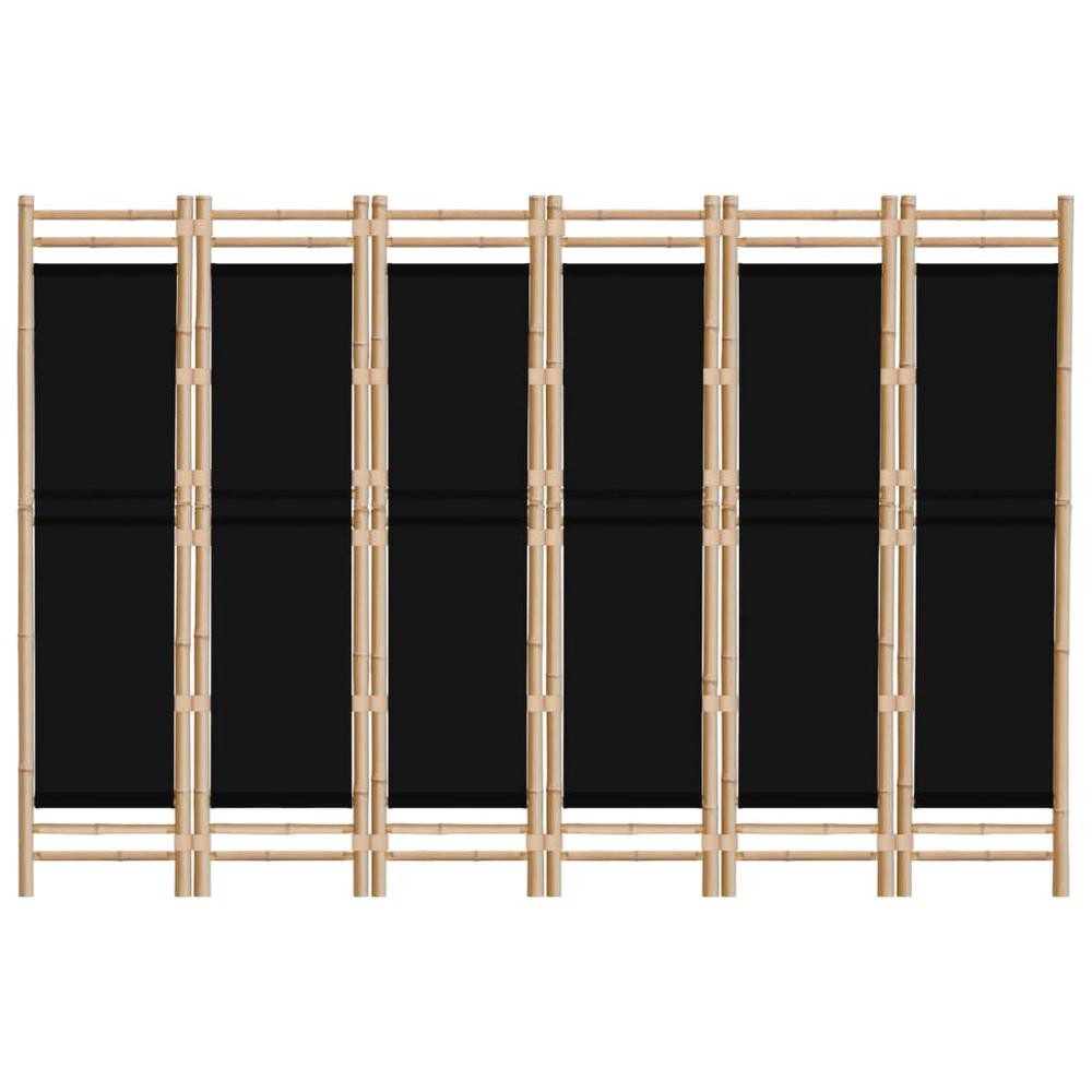 Folding 6-Panel Room Divider 94.5" Bamboo and Canvas. Picture 3