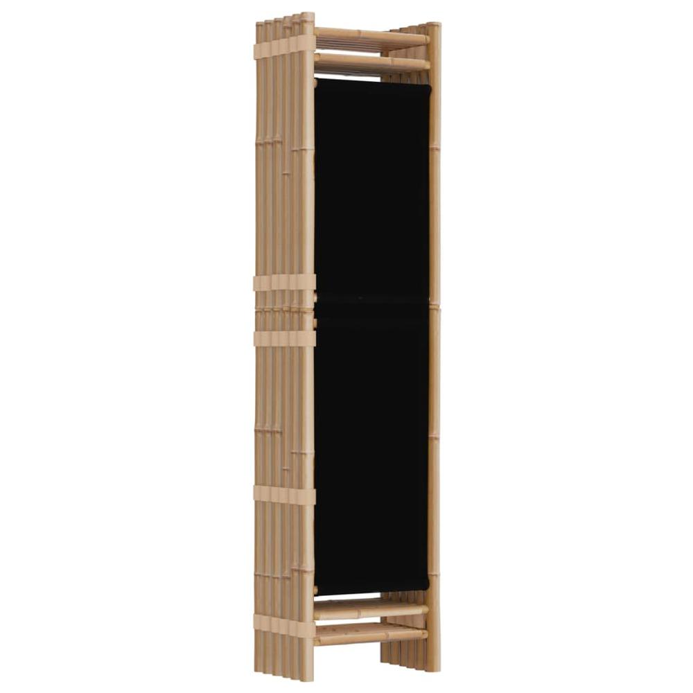 Folding 6-Panel Room Divider 94.5" Bamboo and Canvas. Picture 5