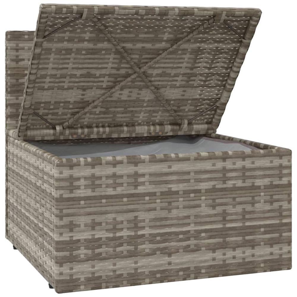 Patio Middle Sofa with Cushion Gray 22.4"x22.4"x22" Poly Rattan. Picture 6