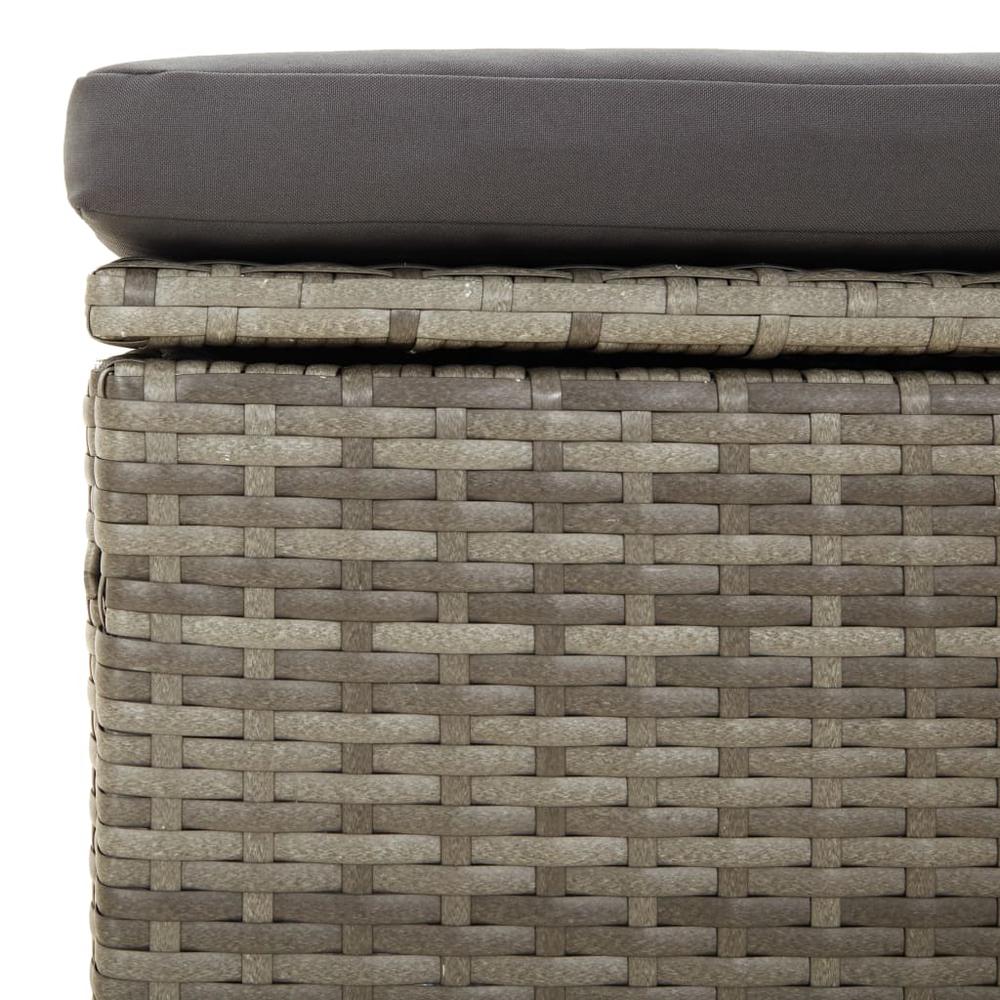Patio Corner Sofa with Cushion Gray 22.4"x22.4"x22" Poly Rattan. Picture 8