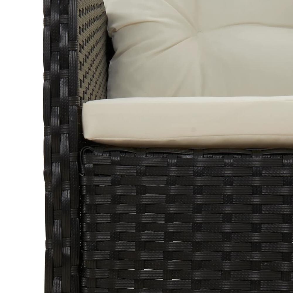 2 Piece Patio Lounge Set with Cushions Black Poly Rattan. Picture 6