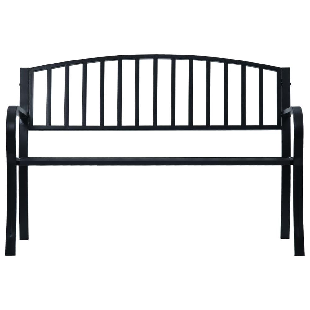 Patio Bench Black 47.2" Steel. Picture 1