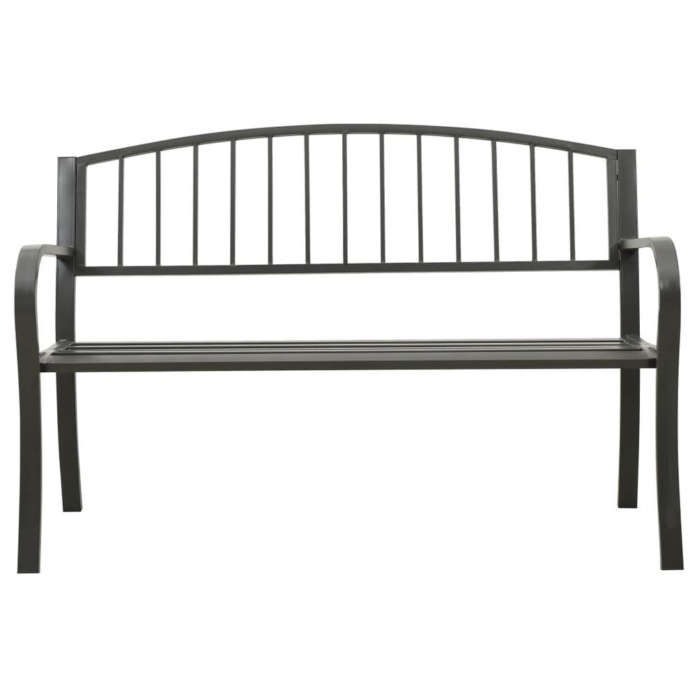 Patio Bench Gray 47.2" Steel. Picture 1
