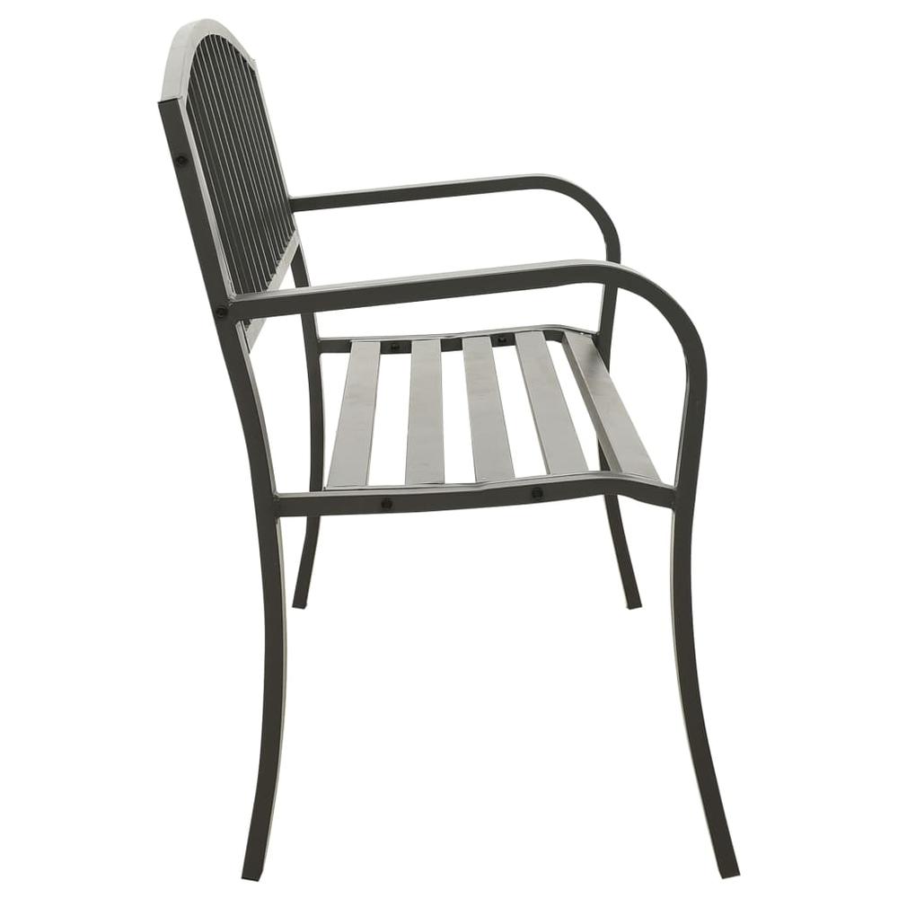 Patio Bench Gray 47.2" Steel. Picture 2