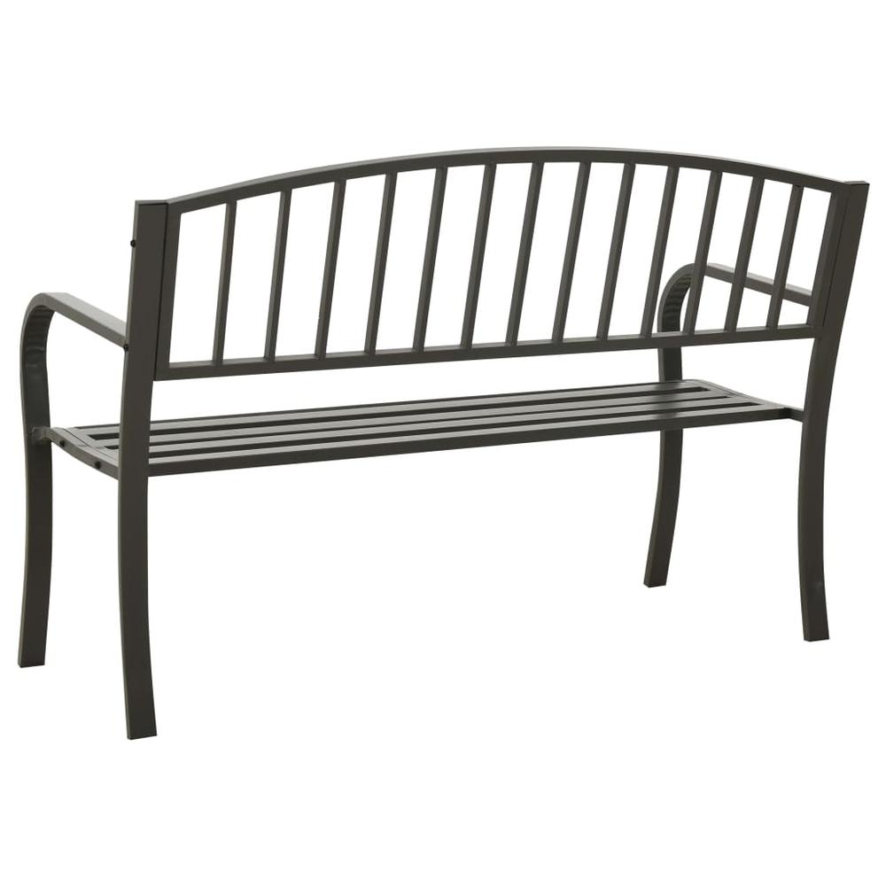 Patio Bench Gray 47.2" Steel. Picture 3