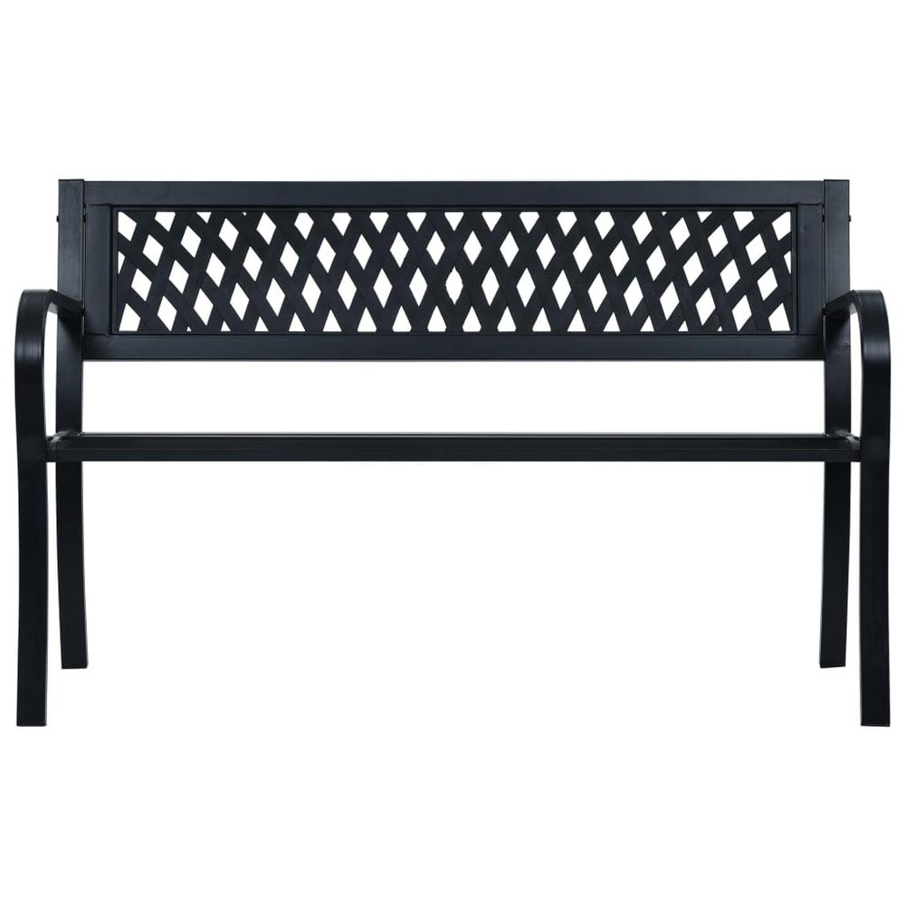 Patio Bench Black 47.2" Steel. Picture 1