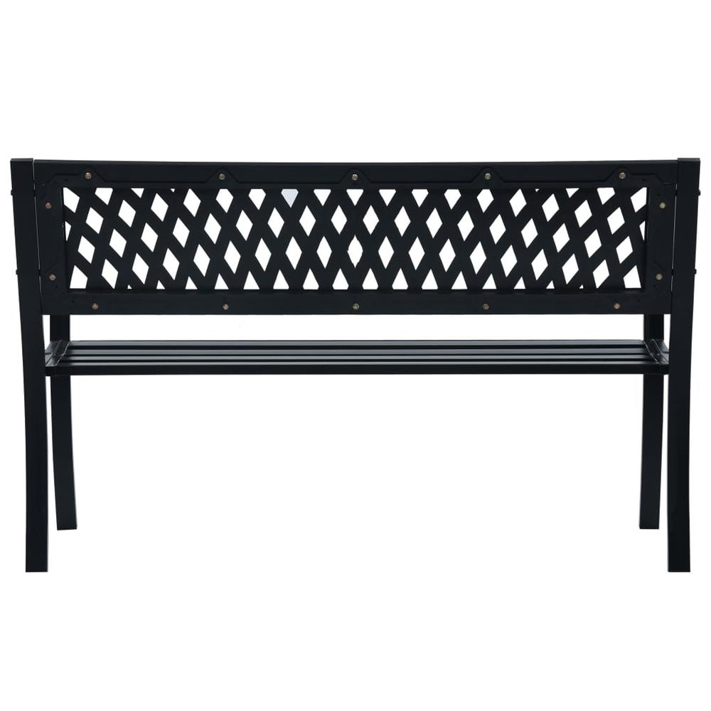 Patio Bench Black 47.2" Steel. Picture 3