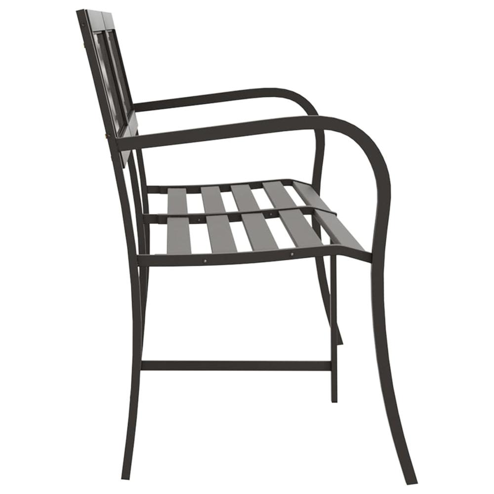 Twin Patio Bench Black 93.3" Steel. Picture 3