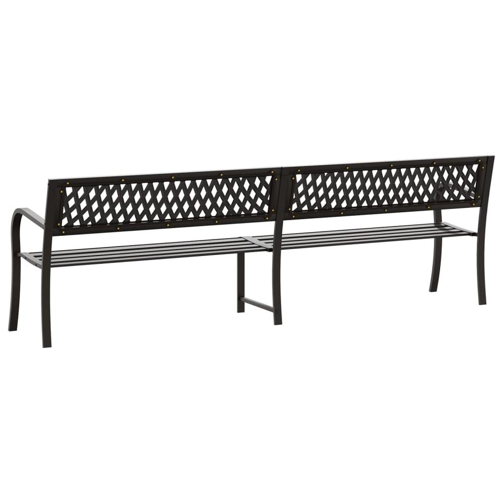 Twin Patio Bench Black 93.3" Steel. Picture 4