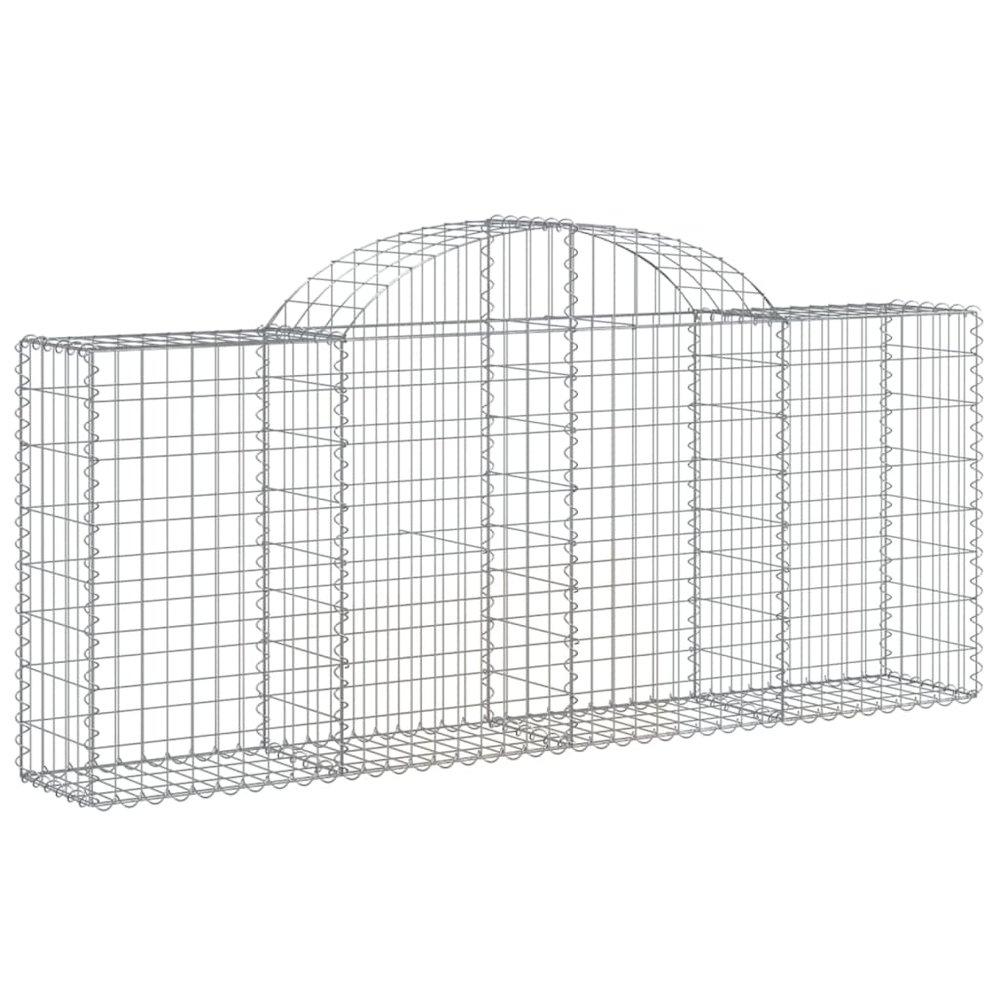 Arched Gabion Basket 78.7"x11.8"x31.5"/39.4" Galvanized Iron. Picture 1