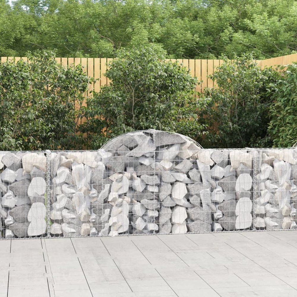 Arched Gabion Basket 78.7"x11.8"x31.5"/39.4" Galvanized Iron. Picture 5