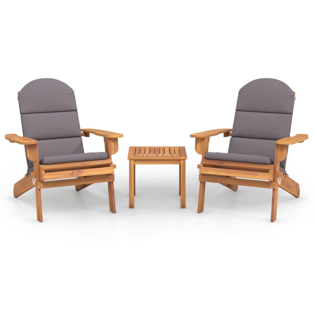 3 Piece Adirondack Patio Lounge Set Solid Wood Acacia. Picture 1