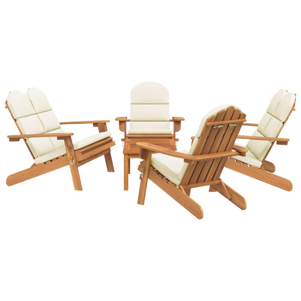 5 Piece Adirondack Patio Lounge Set Solid Wood Acacia. Picture 2