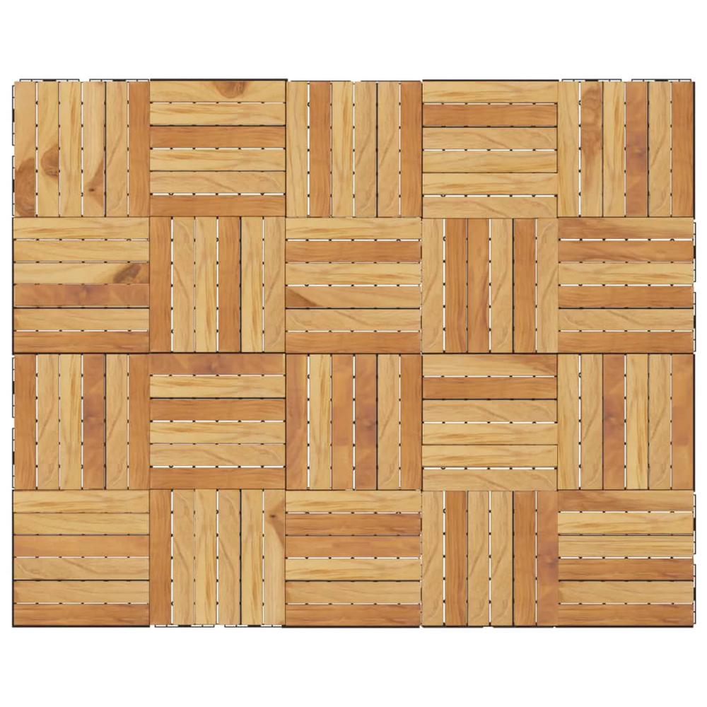 Decking Tiles 20 pcs 11.8"x11.8" Solid Wood Teak Vertical Pattern. Picture 3