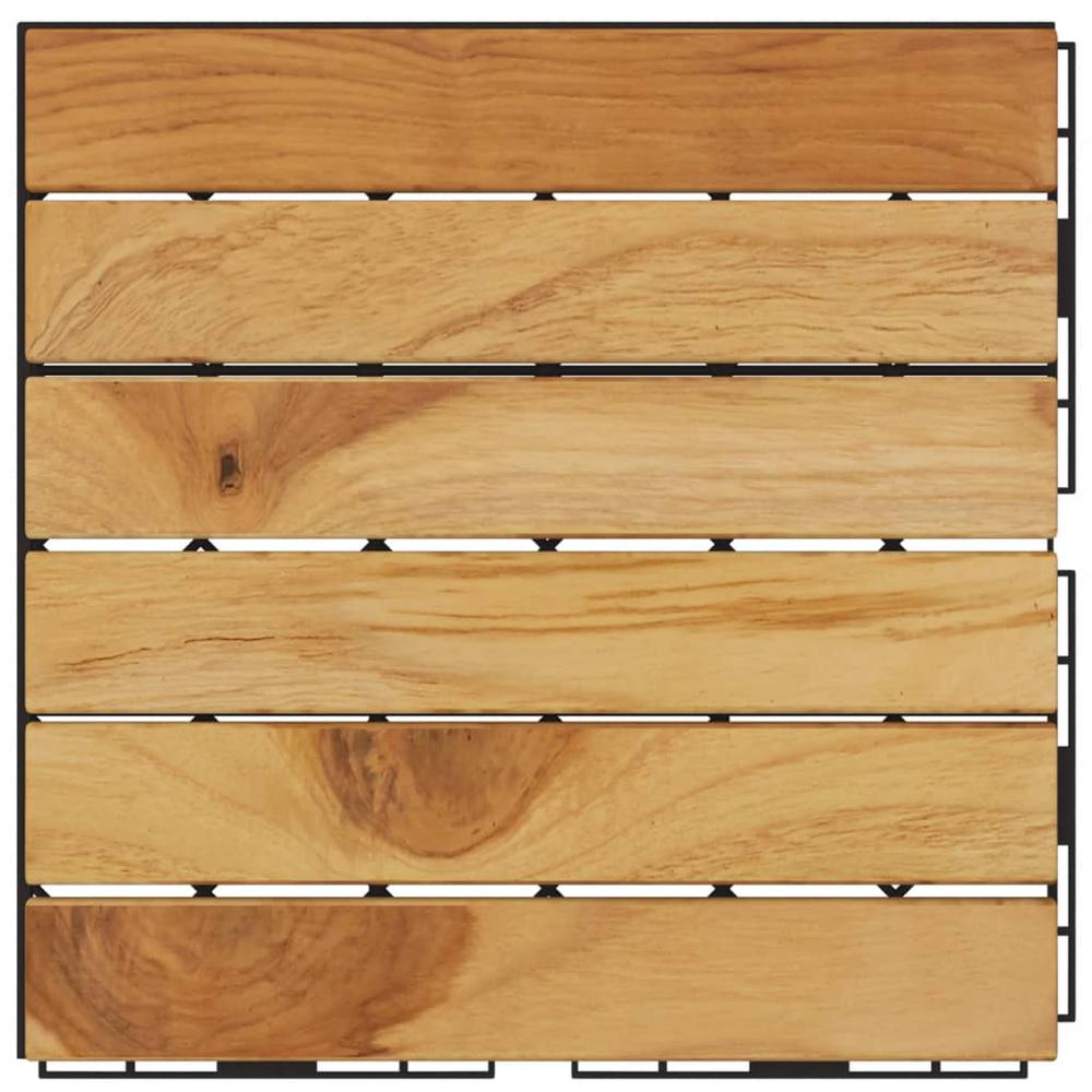 Decking Tiles 20 pcs 11.8"x11.8" Solid Wood Teak Vertical Pattern. Picture 5