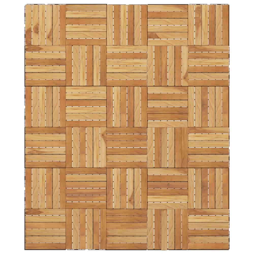 Decking Tiles 30 pcs 11.8"x11.8" Solid Wood Teak Vertical Pattern. Picture 3