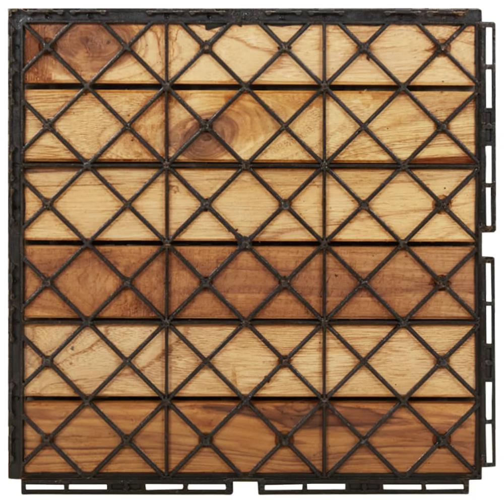 Decking Tiles 30 pcs 11.8"x11.8" Solid Wood Teak Vertical Pattern. Picture 6
