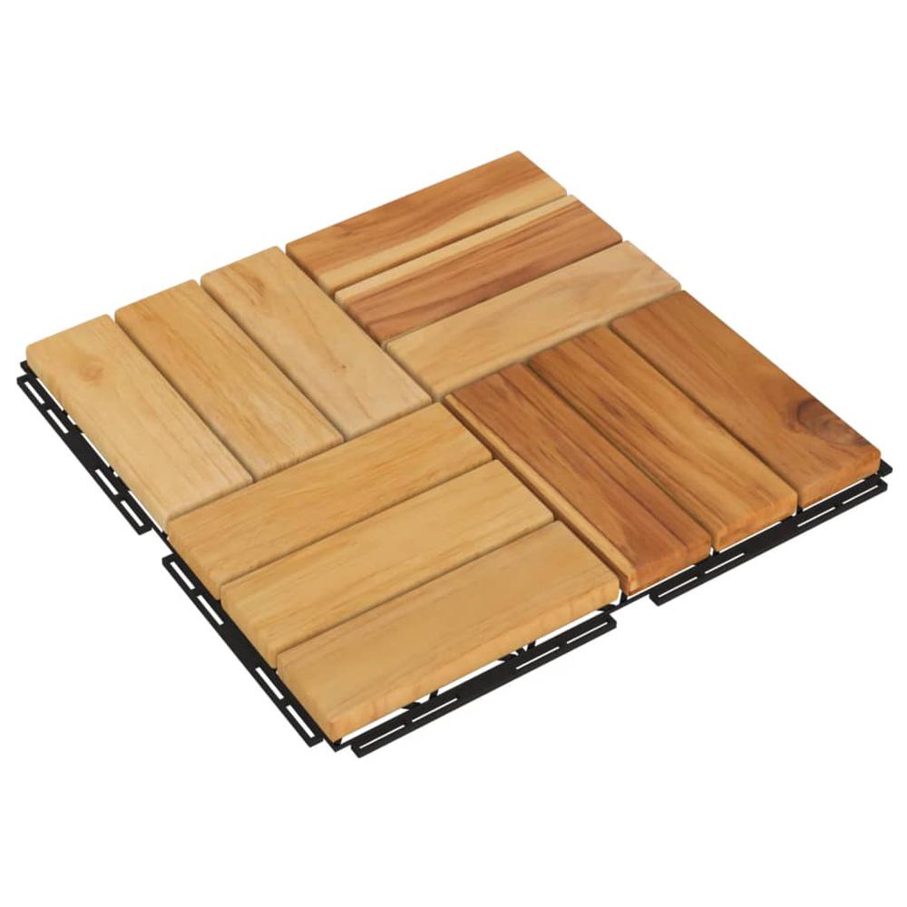 Decking Tiles 20 pcs 11.8"x11.8" Solid Wood Teak. Picture 2
