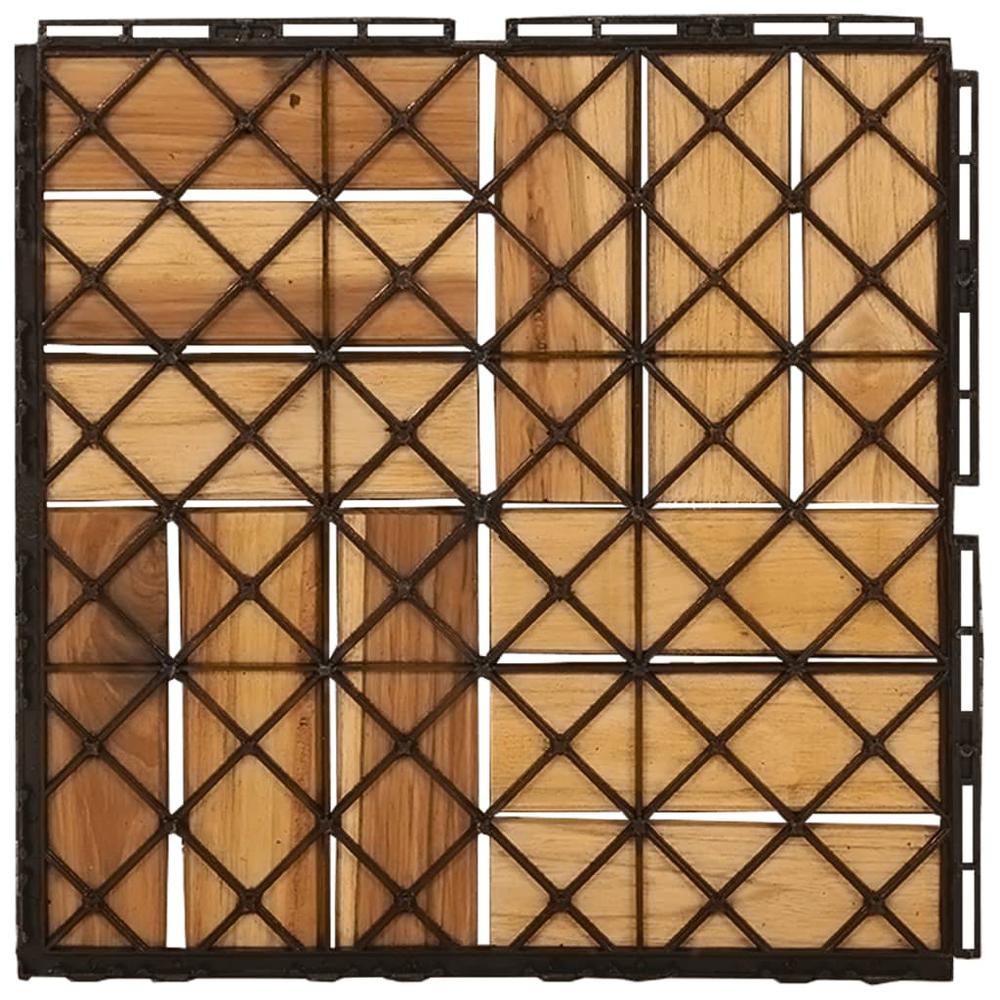 Decking Tiles 30 pcs 11.8"x11.8" Solid Wood Teak. Picture 6