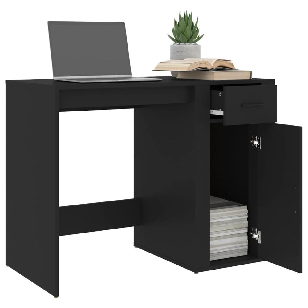 Desk Black 39.4"x19.3"x29.5" Engineered Wood. Picture 4