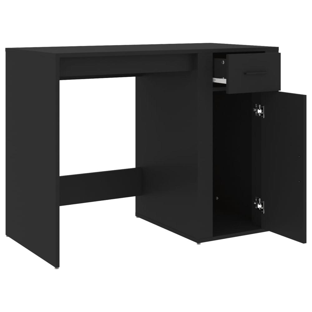 Desk Black 39.4"x19.3"x29.5" Engineered Wood. Picture 6