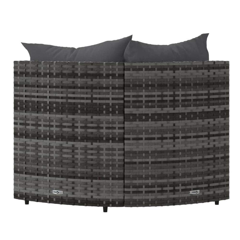 Patio Corner Sofas with Cushions 2 pcs Gray Poly Rattan. Picture 2