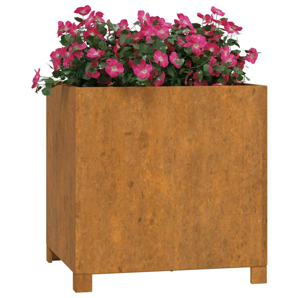 Planters with Legs 2 pcs Rusty 19.3"x18.5"x19.7" Corten Steel. Picture 2
