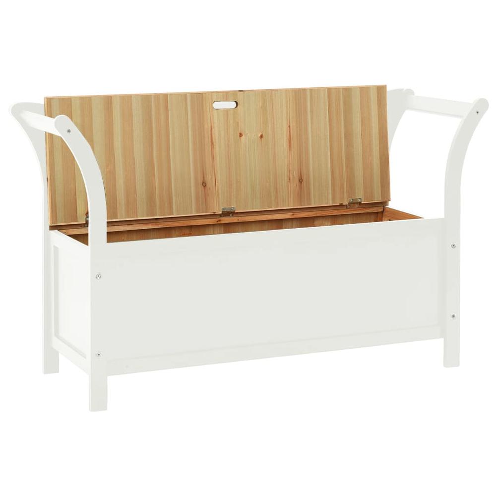 Bench White 42.1"x17.7"x29.7" Solid Wood Fir. Picture 3