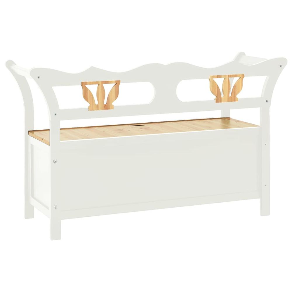Bench White 42.1"x17.7"x29.7" Solid Wood Fir. Picture 4