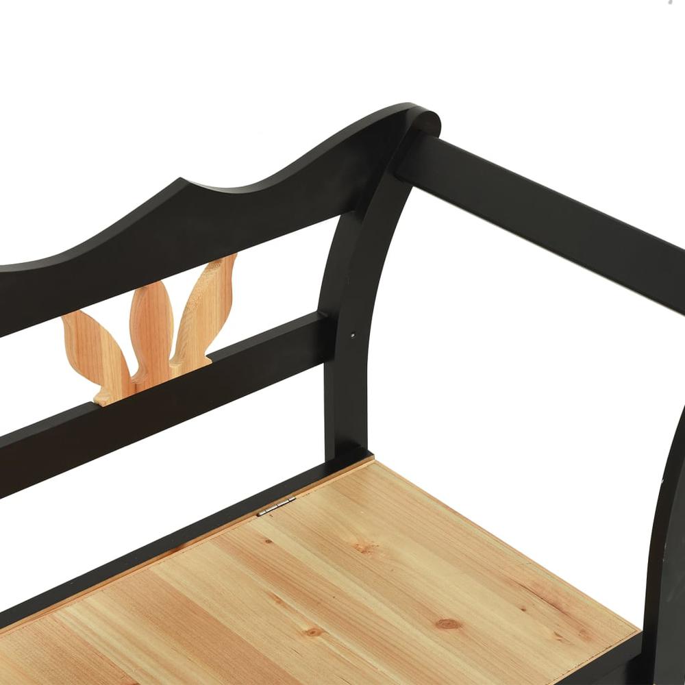 Bench Black 42.1"x17.7"x29.7" Solid Wood Fir. Picture 5