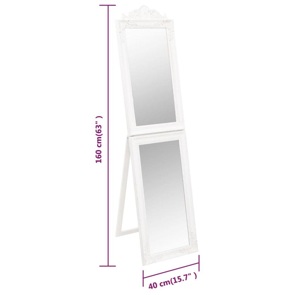 Free-Standing Mirror White 15.7"x63". Picture 6