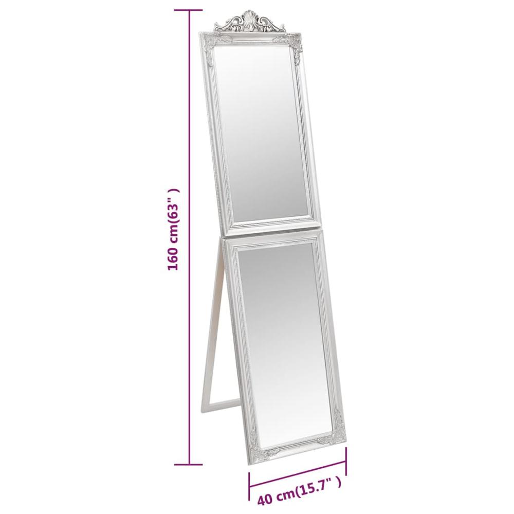 Free-Standing Mirror Silver 15.7"x63". Picture 6