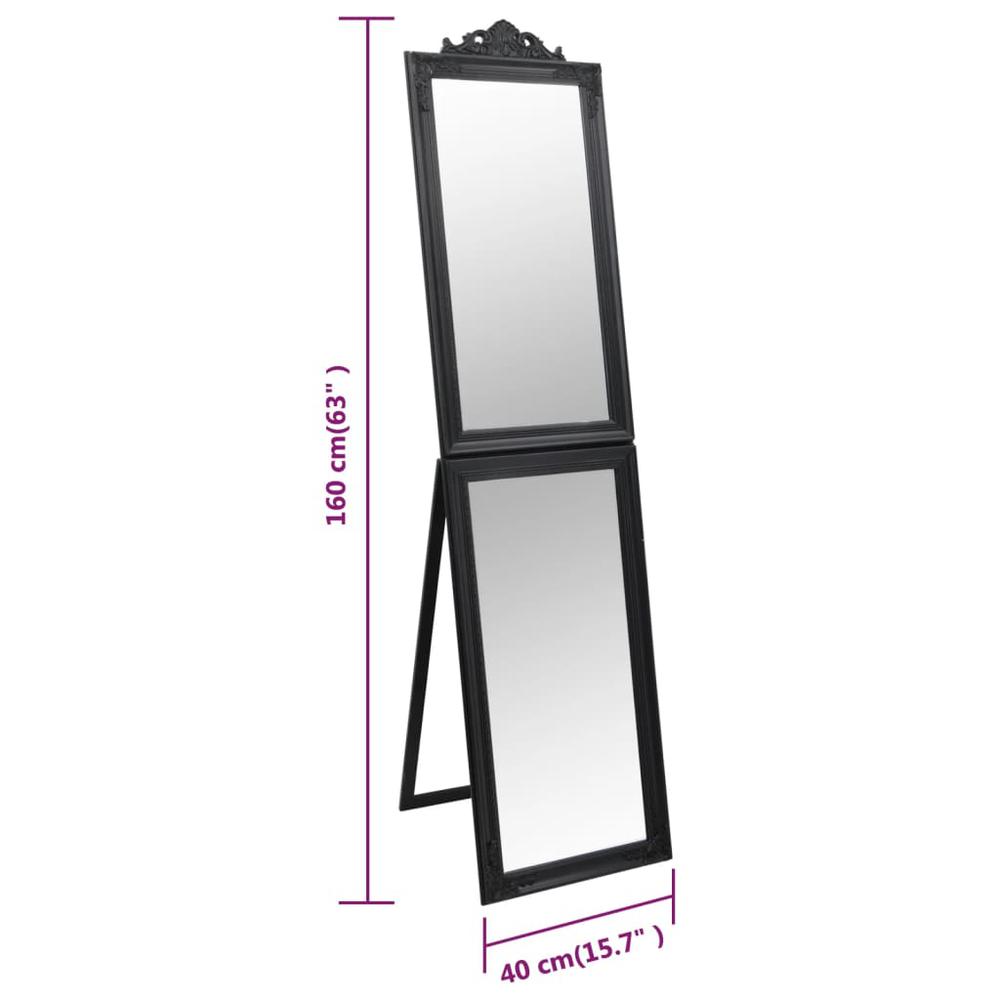 Free-Standing Mirror Black 15.7"x63". Picture 6