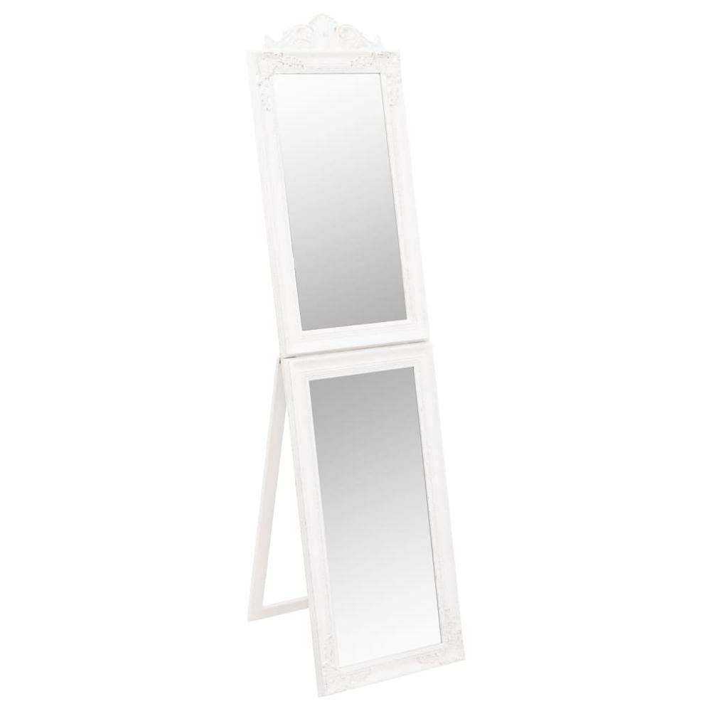Free-Standing Mirror White 17.7"x70.9". Picture 1