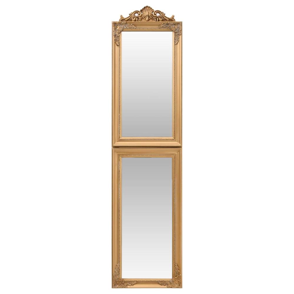 Free-Standing Mirror Gold 17.7"x70.9". Picture 2