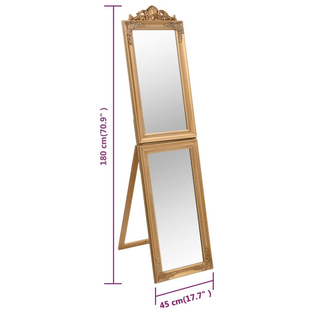 Free-Standing Mirror Gold 17.7"x70.9". Picture 6