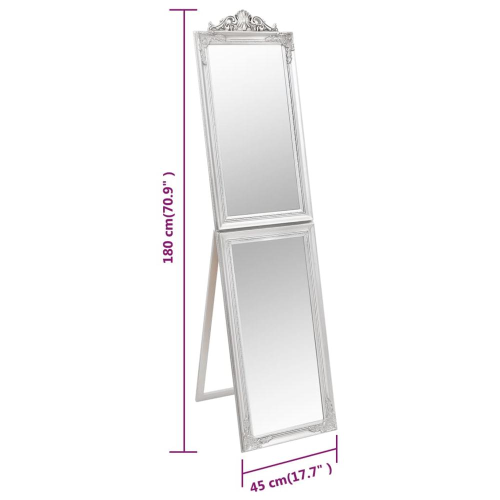 Free-Standing Mirror Silver 17.7"x70.9". Picture 6