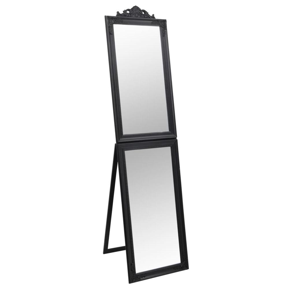 Free-Standing Mirror Black 17.7"x70.9". Picture 1