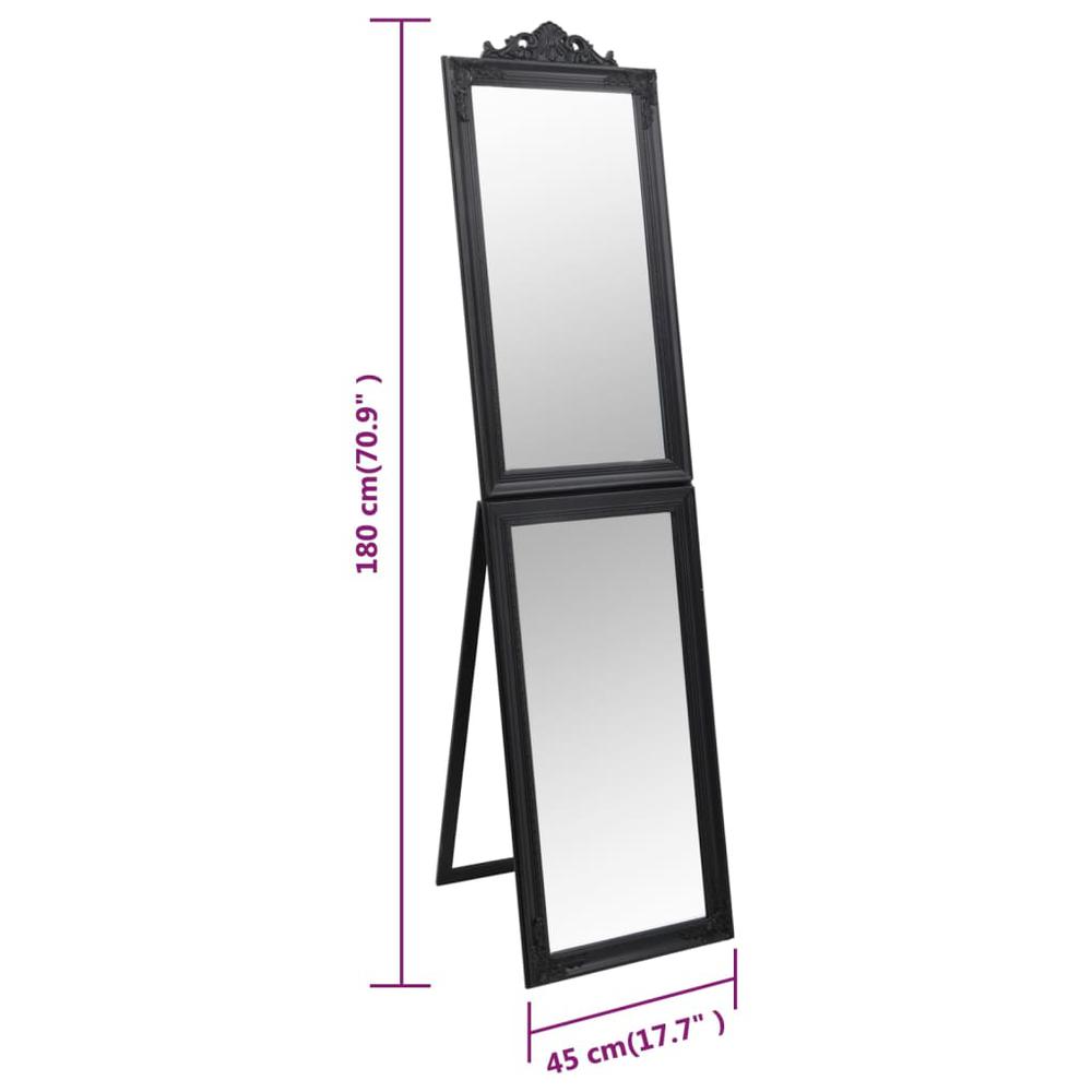 Free-Standing Mirror Black 17.7"x70.9". Picture 6