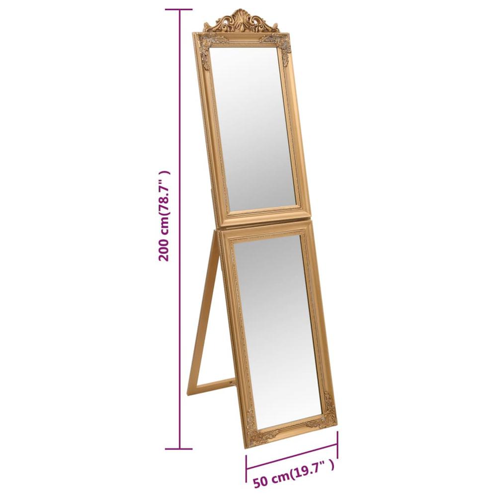 Free-Standing Mirror Gold 19.7"x78.7". Picture 6