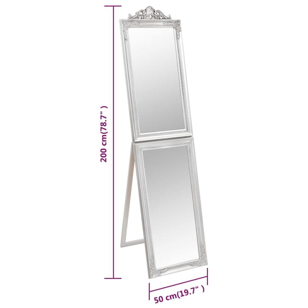 Free-Standing Mirror Silver 19.7"x78.7". Picture 6